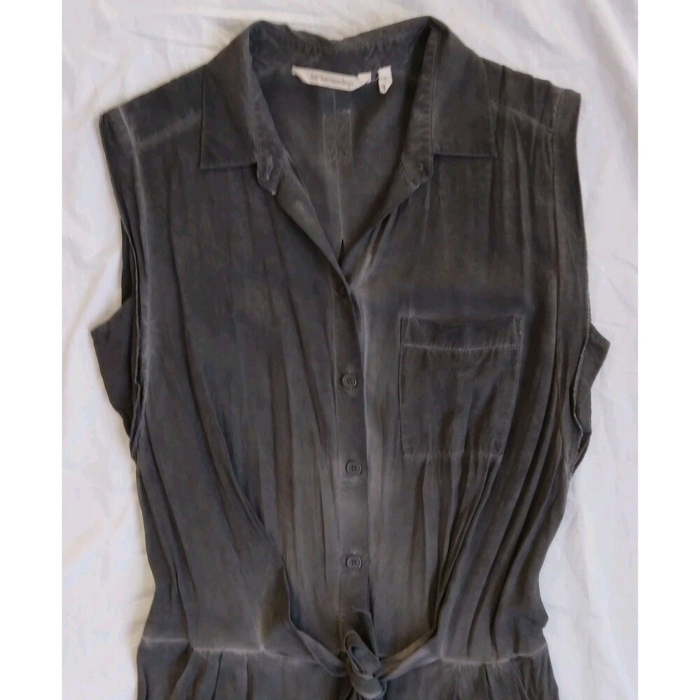 Soft Surroundings Camilla Jumpsuit Gray Wide Leg Boho Lagenlook Coastal Size S - Picture 6 of 16